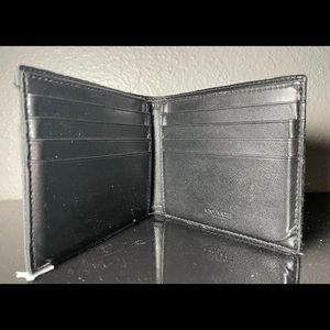 COACH DOUBLE BILLFOLD WALLET  * Charcoal/Black